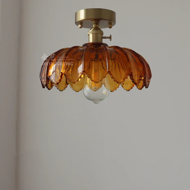 Helnys Vintage Green Glass LED Pendant Lights - Loft Style Industrial Hanging Lamp