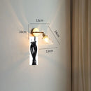Helnys Glass Wall Light with Pull Chain Switch and LED Plug-in for Bedroom Lighting