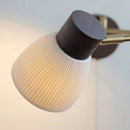 Helnys Swing Copper Arm LED Wall Lamp in White Ceramic