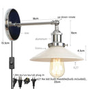 Helnys Retro White Glass LED Wall Light Sconce Vintage Bedroom Lamp Industrial Wall Lights Fixtures