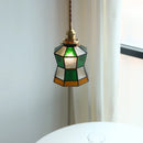 Helnys Tiffany Style Glass LED Pendant Lamp with Copper Socket & Colorful Design