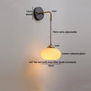 Helnys Nordic Round Glass LED Wall Lights with Wood Base