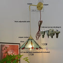 Helnys Vintage Glass Brass LED Wall Sconce Switched Vanity Light