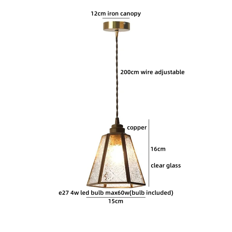 Helnys Adjustable LED Glass Pendant Lights Industrial Decor for Hallway & Restaurant