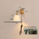 Helnys Copper LED Wall Light Fixture with Pull Chain Switch for Reading and Dining Room