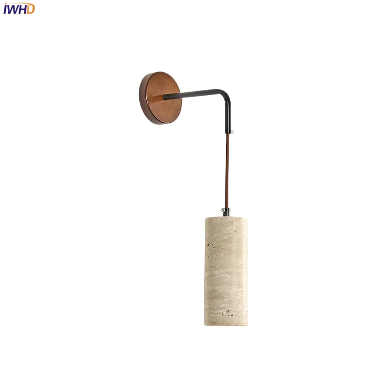 Helnys Yellow Stone LED Wall Light Sconce Modern Nordic Bedside Lamp