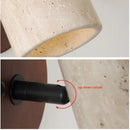 Helnys Rotating LED Wall Light Fixture with Pull Chain Switch Yellow Travertine Wood Decor