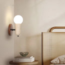 Helnys LED Wood Wall Sconce Pull Chain Modern Stair Light