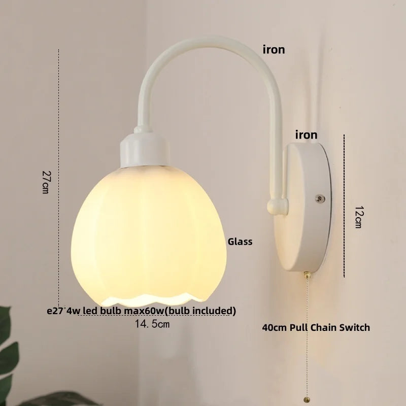 Helnys Simple LED Wall Lamp Sconce Modern Glass Bathroom Light