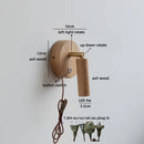 Helnys Wooden Up Down LED Wall Light with Pull Chain Switch