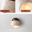Helnys Iron Rotate LED Wall Light Fixture Yellow Travertine Modern Wall Lights