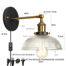 Helnys Vintage LED Wall Light with Pull Chain Switch, Rustic Industrial Bedside Lamp