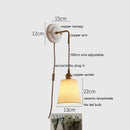 Helnys Ceramic LED Wall Sconce with Adjustable Copper Arm - Nordic Modern Style