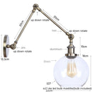 Helnys Industrial Vintage Swing Arm LED Lamp with Pull Chain Switch