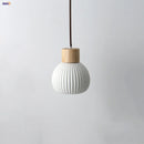 Helnys Nordic Wood LED Pendant Lamp with White Ceramic Ball