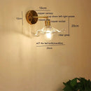 Helnys Green Glass Copper LED Wall Sconce with Pull Chain - Nordic Modern Wandlamp