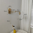 Helnys Glass LED Wall Sconce Adjustable Arm Bedroom Living Room Lamp