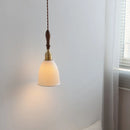 Helnys Ceramic Wood LED Pendant Chandelier - Nordic Modern Hanging Lamp
