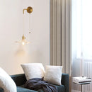 Helnys Copper LED Glass Wall Sconce Pull Chain Switch Adjustable Mirror Light