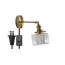 Helnys Copper Glass LED Bathroom Mirror Light Sconce, Nordic Modern Wall Lamp