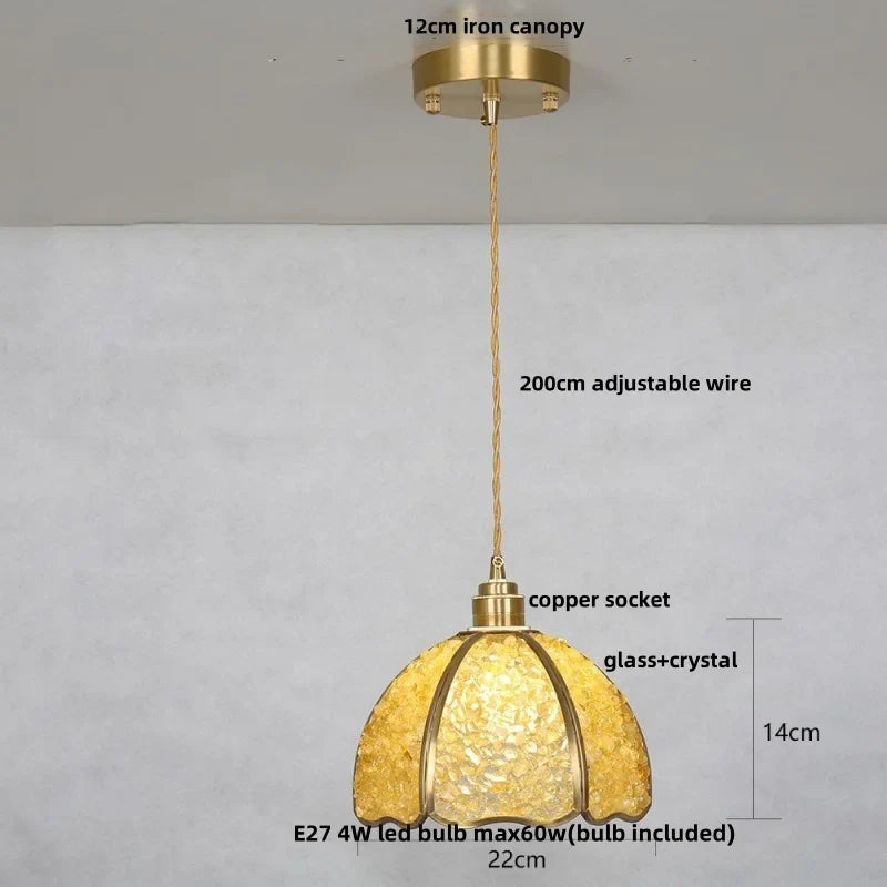 Helnys Crystal Glass LED Pendant Lamp - Adjustable Nordic Modern Luxury Hanging Lights