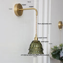 Helnys Amber Glass LED Wall Light with Pull Chain Switch