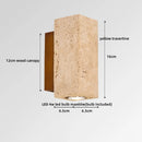 Helnys Yellow Travertine Stone LED Wall Sconce Light for Bedroom Living Room