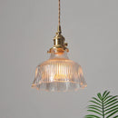 Helnys Clear Glass Pendant Lights with Copper Knob Switch