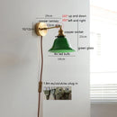 Helnys Nordic Ceramic Copper LED Wall Lamp with Pull Chain Switch, Adjustable for Bathroom Mirror