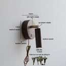 Helnys Wooden Up Down LED Wall Light with Pull Chain Switch
