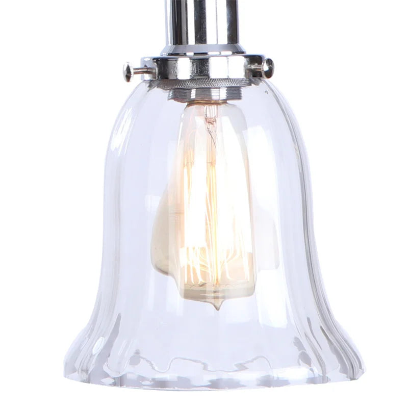 Helnys Chrome Industrial Swing Arm LED Wall Sconce Clear Glass Lamparas De Pared