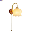 Helnys Gold Brass Resin LED Wall Light Fixture Wood Base Stair Decor Art Lamp