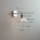 Helnys Modern Crystal LED Wall Sconce Silver Iron Bedroom Living Room Lamp