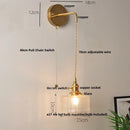 Helnys Clear Glass LED Wall Lights with Pull Chain Switch