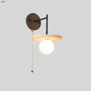Helnys Yellow Travertine LED Wall Lamp Iron Pull Chain Switch Modern Stair Light Fixtures
