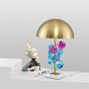 Helnys Mushroom Glass Ball Table Lamp for Living Room Bedroom Study Hotel