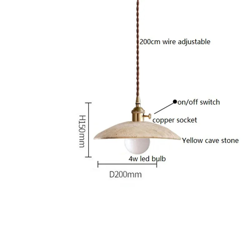 Helnys Yellow Cave LED Pendant Light - Modern Nordic Copper Socket Hanglamp