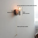 Helnys Wabi Sabi LED Wall Lamps Wooden Black Ceramic Design E27 Bulb