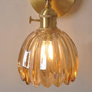 Helnys Vintage LED Glass Wall Light Fixture Pull Chain Switch Bedside Lamp
