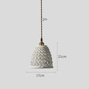 Helnys White Ceramic LED Pendant Lights - Nordic Modern Copper Hanging Lamp