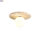 Helnys Yellow Travertine LED Ceiling Light for Home Decor, Indoor Kitchen Lamp