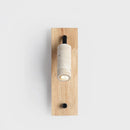 Helnys Stone Wood LED Wall Lamp Up Down Rotate Travertine Wall Light
