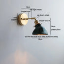 Helnys Clear Glass LED Wall Lamp with Pull Chain for Modern Bathroom Mirror Lighting