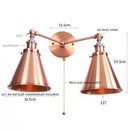 Helnys Loft Plug LED Wall Lamps 2 Heads Industrial Silver Vintage Lighting