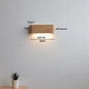 Helnys Modern Minimalist Wood Wall Lamp LED Reading Light in Black Walnut Ash
