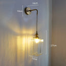 Helnys Copper Glass LED Bathroom Mirror Light Sconce, Nordic Modern Wall Lamp
