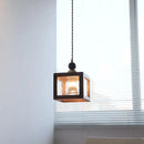 Nordic Modern LED Pendant Light with Wood and Glass Lampshade by Helnys