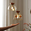 Helnys Flower Glass LED Pendant Lights for Porch Living Room, Nordic Modern Design