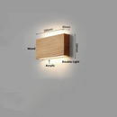 Helnys Nordic Walnut Wood LED Wall Sconce for Bedroom & Living Room