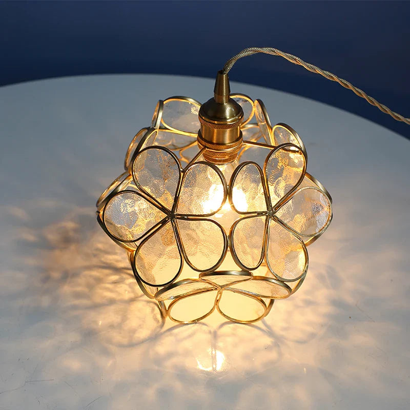 Helnys Pink Glass Petal LED Pendant Lamp for Modern Interior Decoration